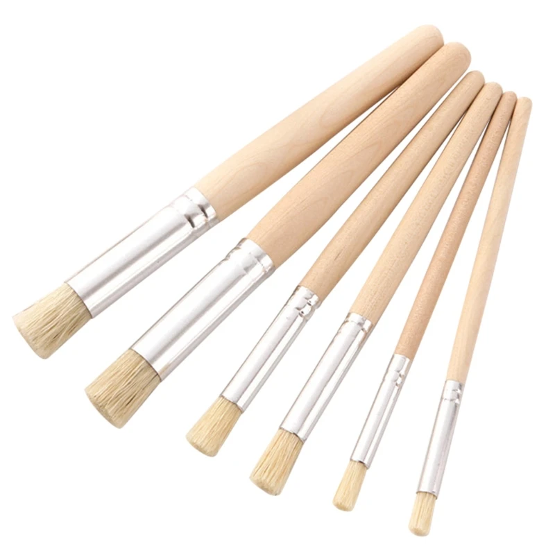 6 Pcs Multi-purpose Stencil Paint Brush Artist Paint Brushes Soft Anti-Shedding Paint Brush for Student Acrylic Paint 24 36 grid watercolor acrylic paint moisturizing storage box portable outing painting tray high quality artist creation supplies