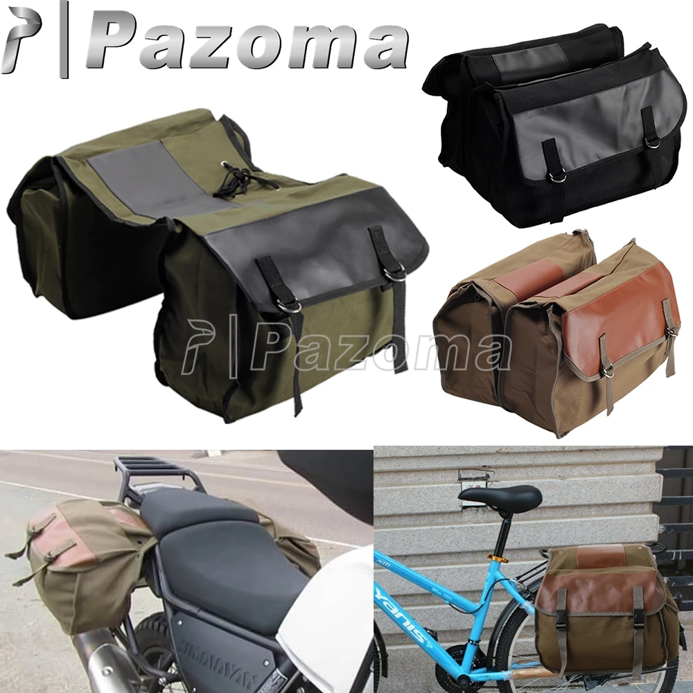 

Motorcycle Bikes Panniers Saddle Bag Waterproof Cycling Moto Side Tools Pouch Mountain Road Bicycle Motorbike Canvas Saddlebag