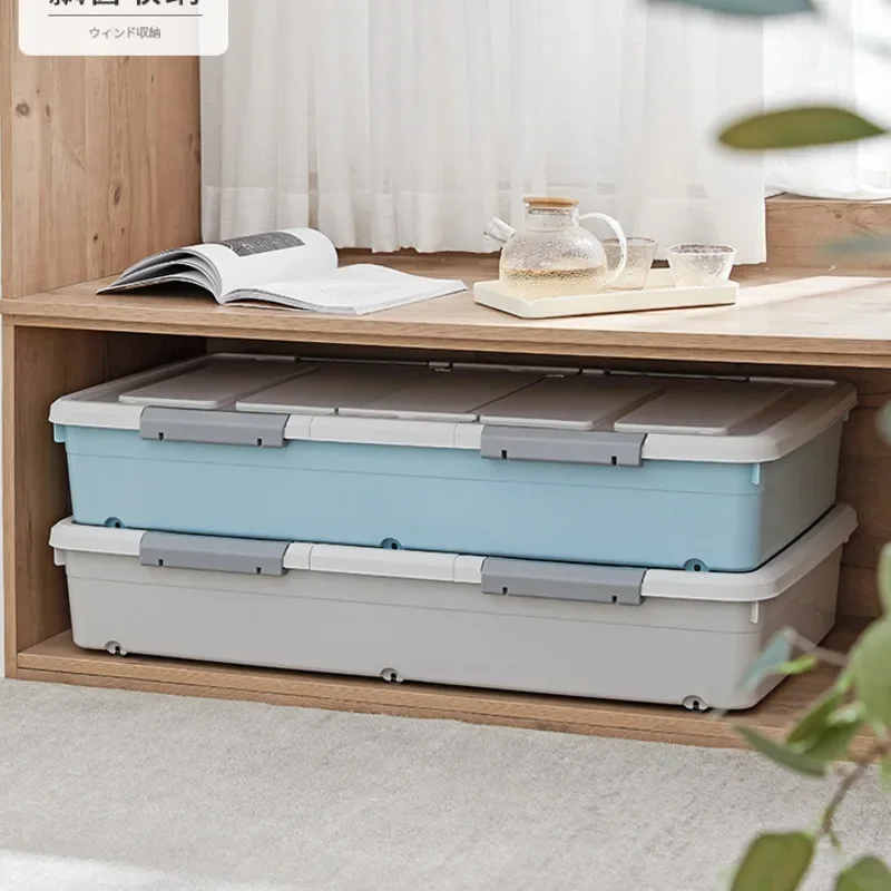 

Plastic Organizing Boxes Home Bed Boxes For Storage With Wheel Flat Low Drawer Under Bed Garment Storage Cabinet