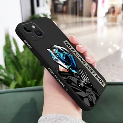Motorcycle Boy Silicone Phone Case - Sleek and Protective Design for iPhone 13 Mini (Black)