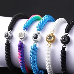 Projection Jewelry Braided Rainbow Couple Bracelet Personality Photo Titanium Steel Projection Bracelet For Women Gift