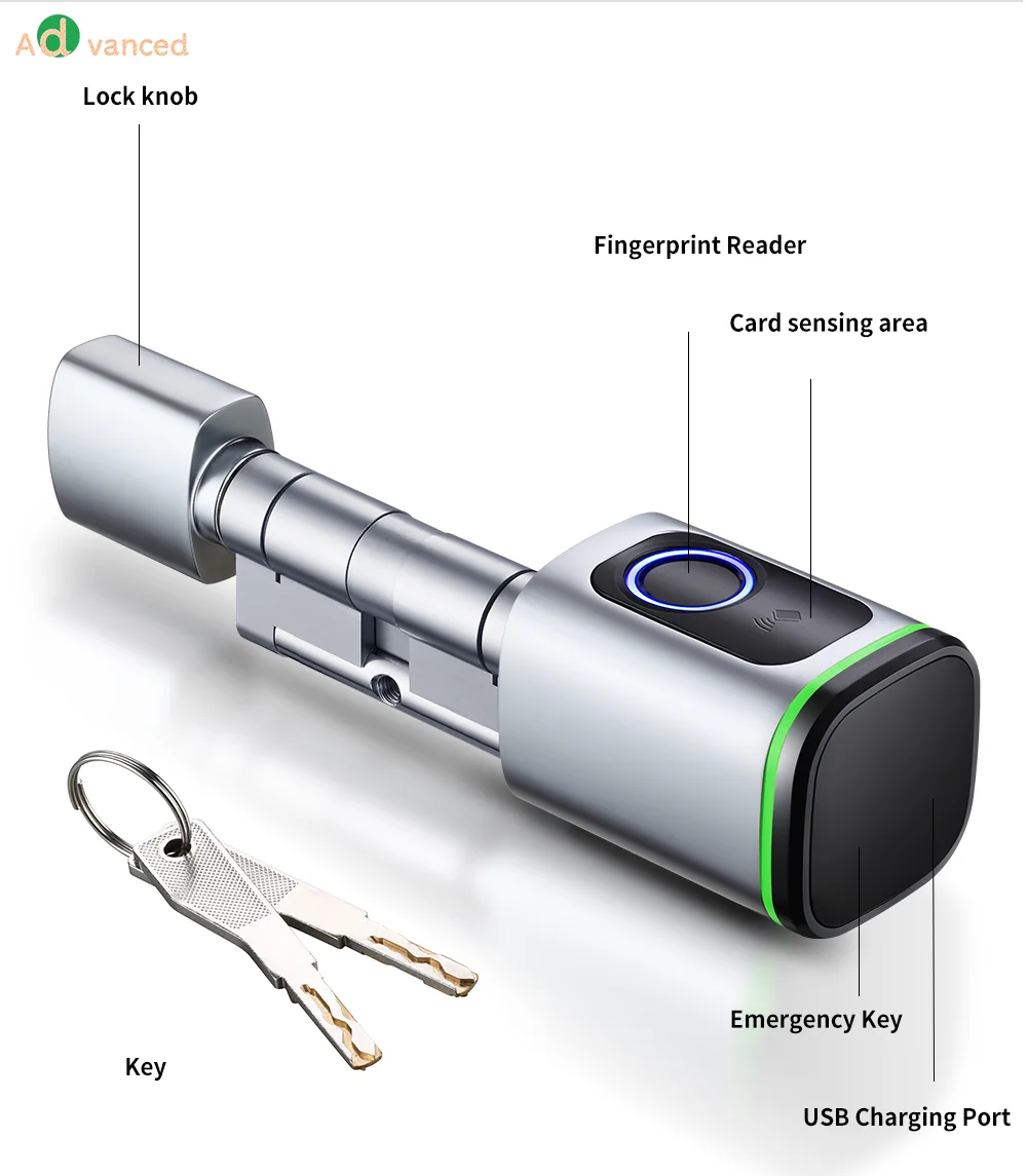 Adjustable cylinder Euro mortise Alexa tuya ttlock bluetooth