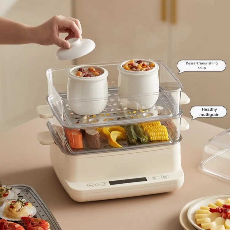 220V Household 3 Layers Electric Steaming Pot for Breakfast Multi Cooker Food Steamer Home Steam Cooker