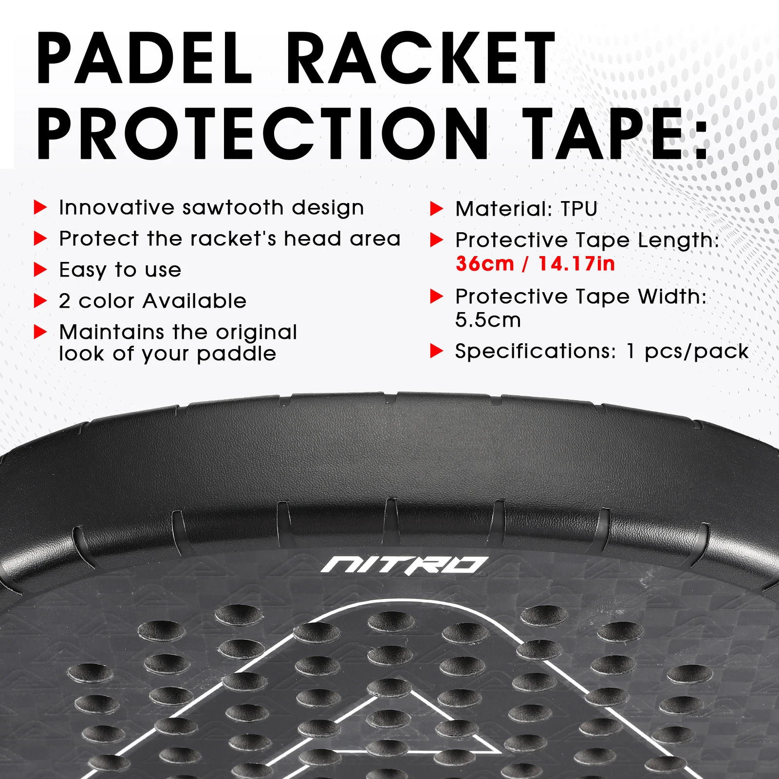 AMA SPORT Padel Racket Protection Tape Pack of 1/2/6 Edge Protector Durable & Easy to Replace Transparent Padel Protector racket grip tape tennis racket tape