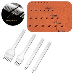 Precision Leather Crafting Chisel Set - Multi - Prong Diamond Design (5MM 1.2.4.6 Prong)