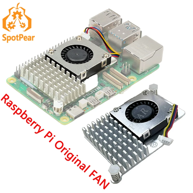Raspberry pi Active Cooler Ventilador Oficial Dissipador de Calor com Velocidade Ajustável Ventilador de Metal