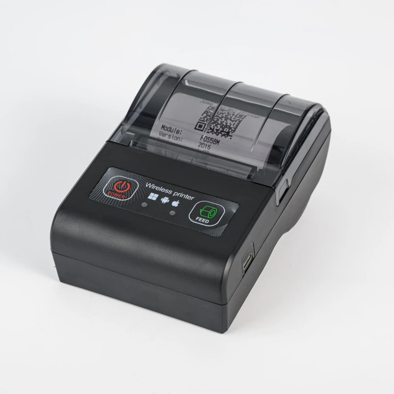 

58*50mm Portable Thermal Wireless Bluetooth Takeaway Handheld Small Receipt Printer Large Paper Silo Big Battery