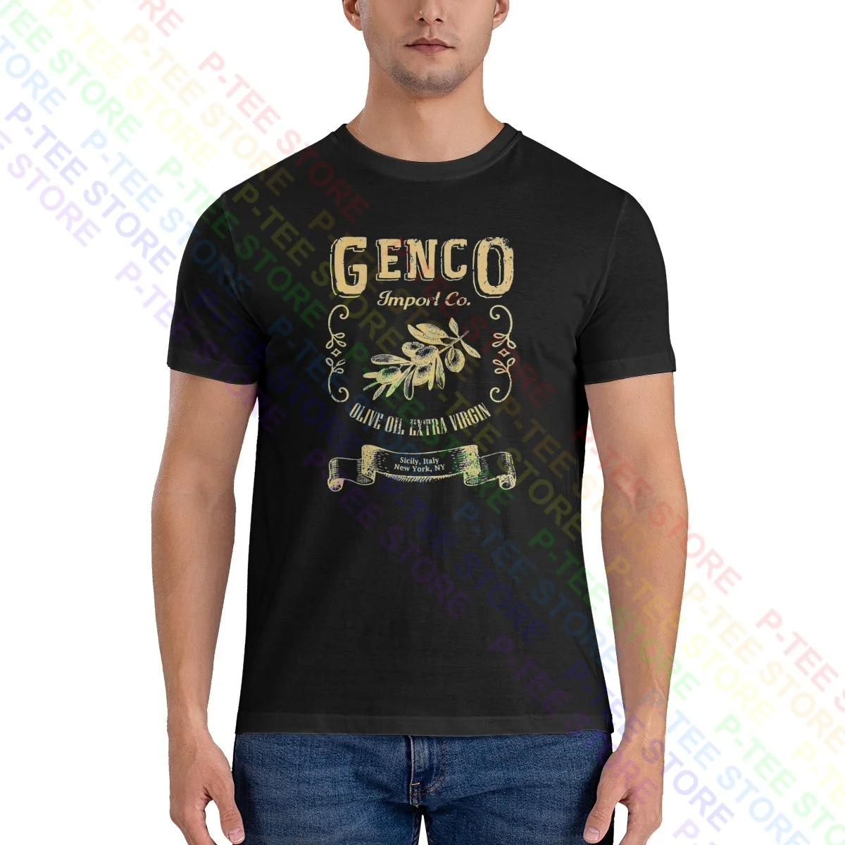 Genco Import Co Olive Oil The Padrino Trilogy Vito Michael Corleone Ny Shirt T-Shirt Pop Harajuku Tee