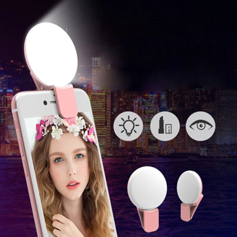  Mini Selfie Light Mobile Phone Lens Portable Selfie Ring Light Clip Led ...