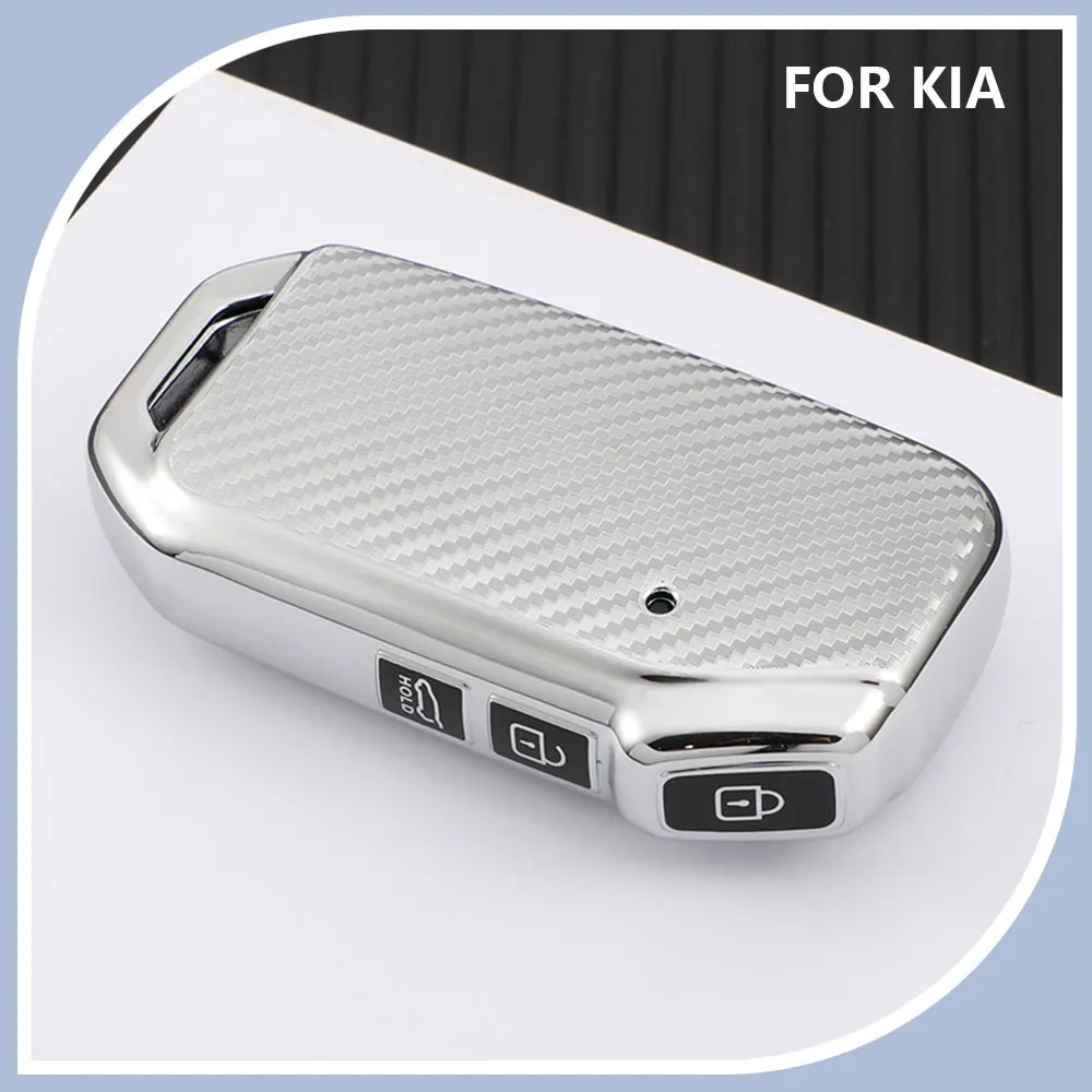 Carbon Fiber Car Key Case Cover For Kia Proceed K3 Kx3 K5 Kx5 New Sportage Sportage R Optima Telluride Seltos Xceed Key Holder