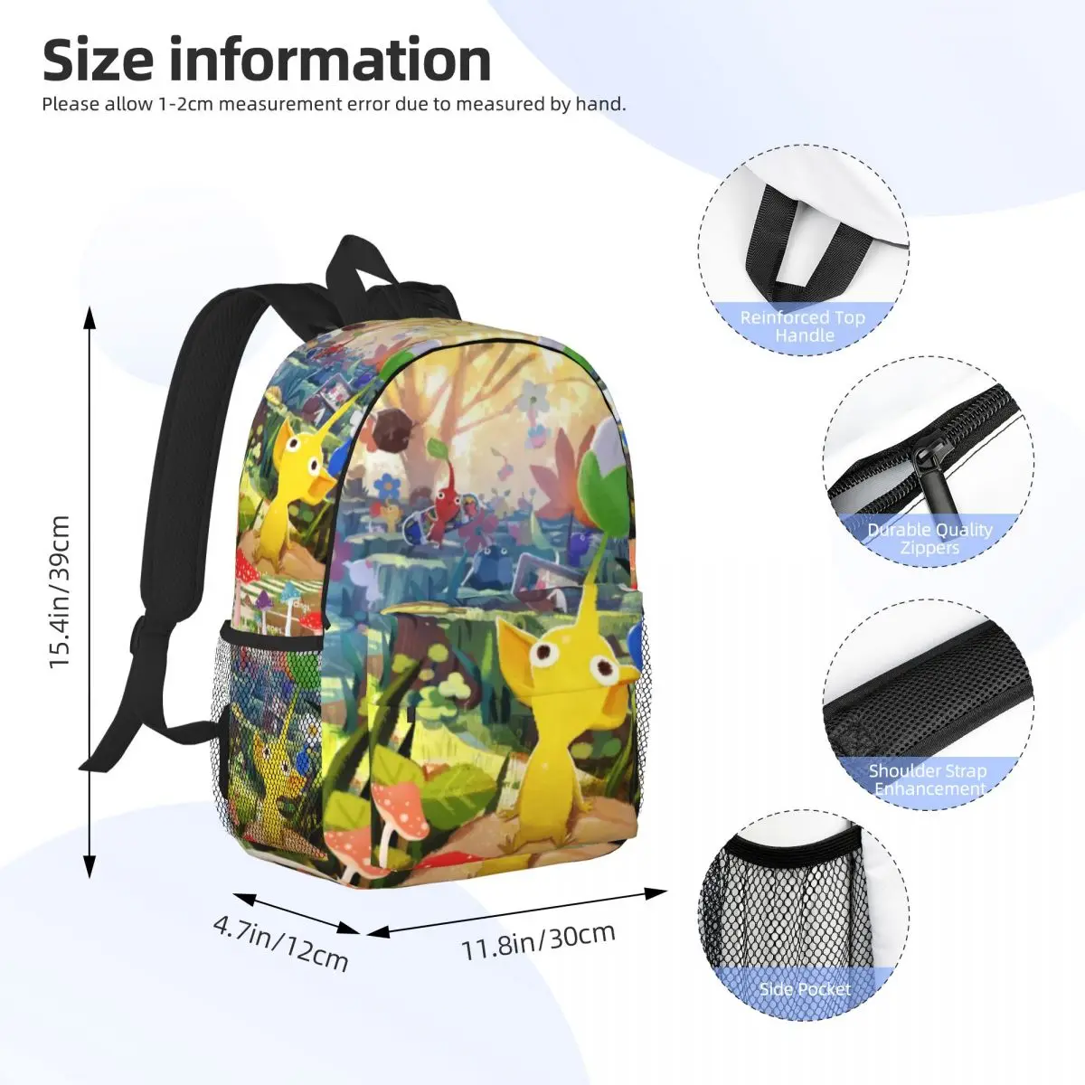 Like-P-Pikmin-Style For Girls Boys Large Capacity Student Backpack Lightweight waterproof Backpack 15inch 4