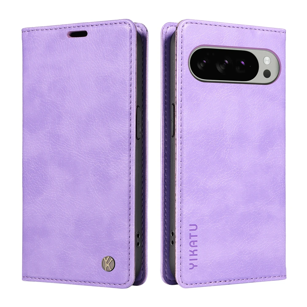 Premium Magnetic Leather Wallet Flip Case | Ultra Slim Shockproof with Litchi Texture