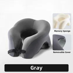 Ergonomic Memory Foam Travel Neck Pillow - U-Shaped Portable Head Support Cushion for Ultimate Comfort (Gray)