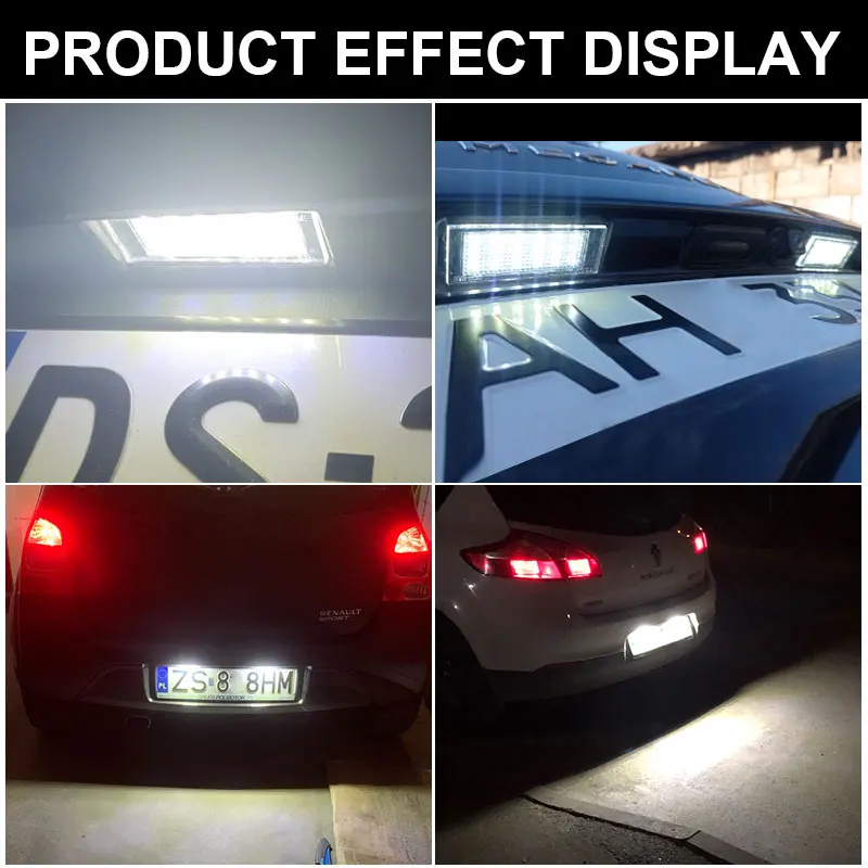 Luce targa a LED per auto 2 pezzi per Renault Clio Laguna 2 Megane 3 Twingo Master Vel Satis Opel Movano lampade numeriche  34