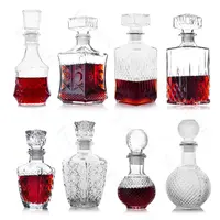 Light Luxury Crystal Glass Bottle Nordic Transparent Rhombic Relief Red Wine Decanter Storage Wine Bottle Kitchen Accessories 1