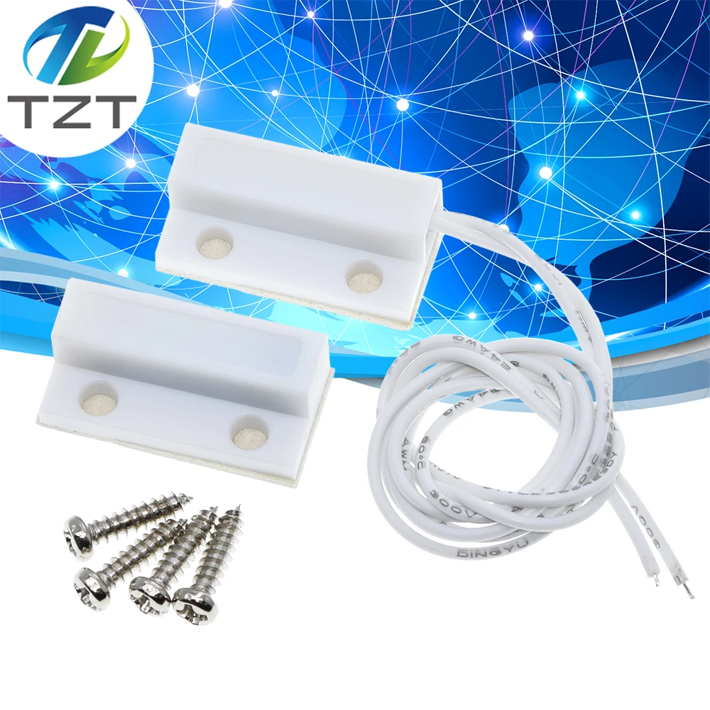 TZT  MC-38 MC38 Wired Door Window Sensor 30mm Wire Lengthen Randomly Magnetic Switch Home Alarm System for arduino