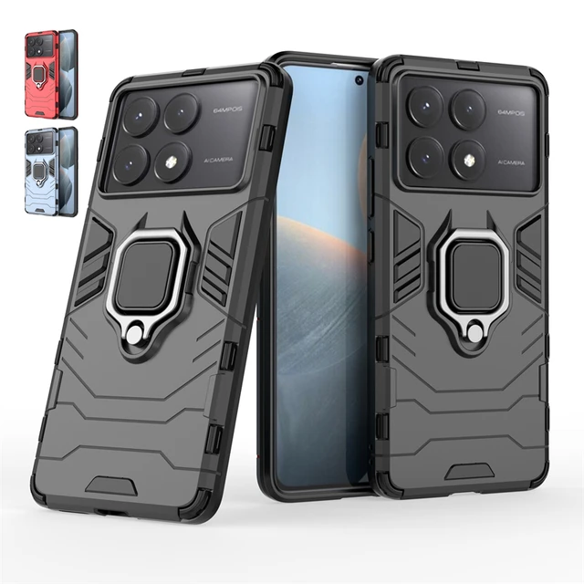 For Poco X6 5G Case Cover Poco X6 Pro 5G Capas Shockproof Phone Bumper Ring  Magnetic