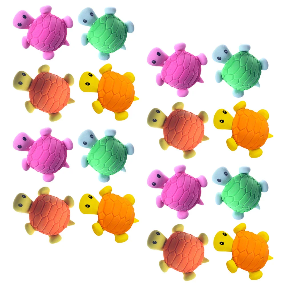 

16 Pcs Turtle Eraser Adorable Pencil Erasers Party Favors Portable Small Delicate Shaped Cute