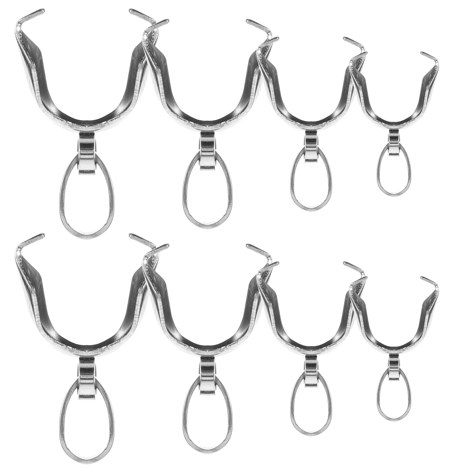 

8 Pcs Clip Ins Necklace Guazi Button Clasp Connector Bail for Pendants Pinch Bails Jewellery Making Bead Clasps