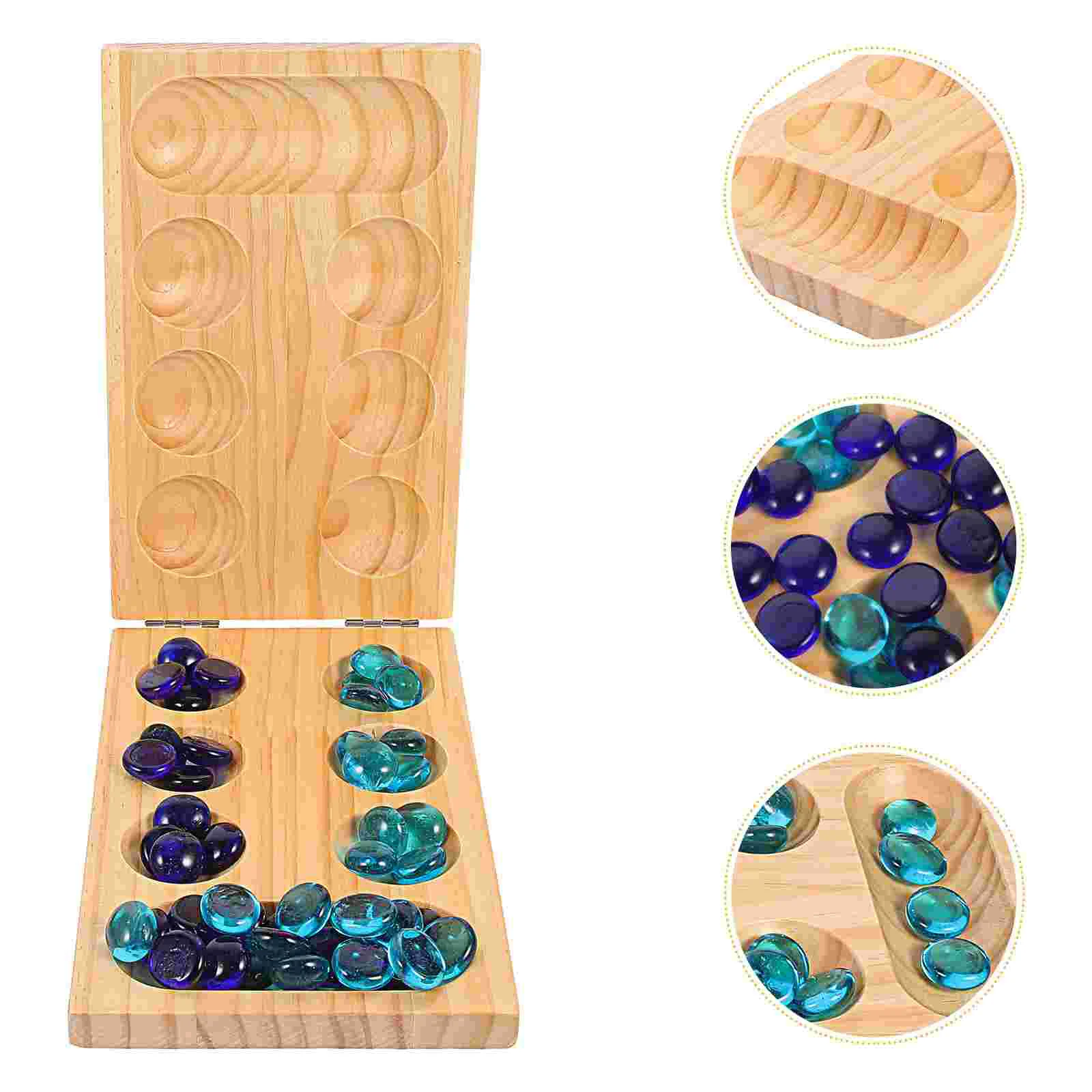 kids Mancala Toy Wooden Game Gemstone Chess Toy Fold Board Training Portable Mancale portable trainning assisitant equipments football soccer tactical board 2 5 fold leather useful teaching board