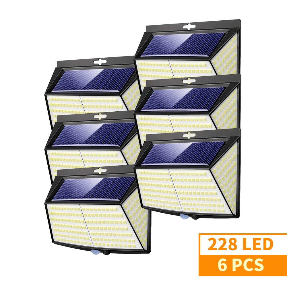 6PCS/LOT Top Selling 228 LED Solar Battery Wall Light Outdoor Garden Lamp Solar Powered Motion Sensor LED Wall Light Christmas hot selling bgt jyz rs485 0 5v 4 20ma pyranometer solar radiation sensor for weather station