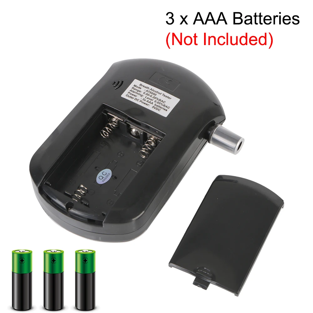 AT6000 LCD Screen Professional Digital Breath Alcohol Tester Mini Breath Drunk Driving Analyzer