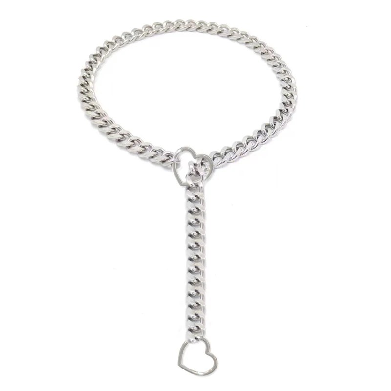 Mikqky Collana A Catena A Cuore Per Donna, Cuore Di Catena Cubana Gotica, Catena Del Girocollo, Collana a Forma Di Y, Punk Choker Vintage, Collana Lariat Regolabile a Forma Di Cuore(60Cm/23,6 Pollici