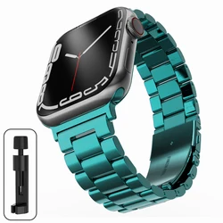 Stainless Steel Metal Strap for Apple Watch - Elegant and Durable Band Replacement (Graphite Green)