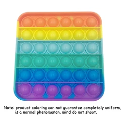 Rainbow Push Pop Bubble Fidget Sensory Toy Pack for Kids and Adults - Stress Relief & Anti-Anxiety Tool Set (Square)