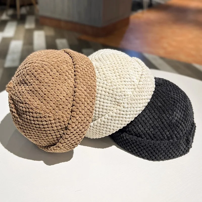 Knitted Beanies Women Men Warm Thick Winter Hat Fashion Docker Sailor Biker Cap Vintage Brimless Hat