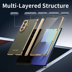 Versatile Foldable Phone Case with Screen Protector & Hinge Guard - Sleek Design & Comfortable Grip - Galaxy Z Fold4 (Grey)