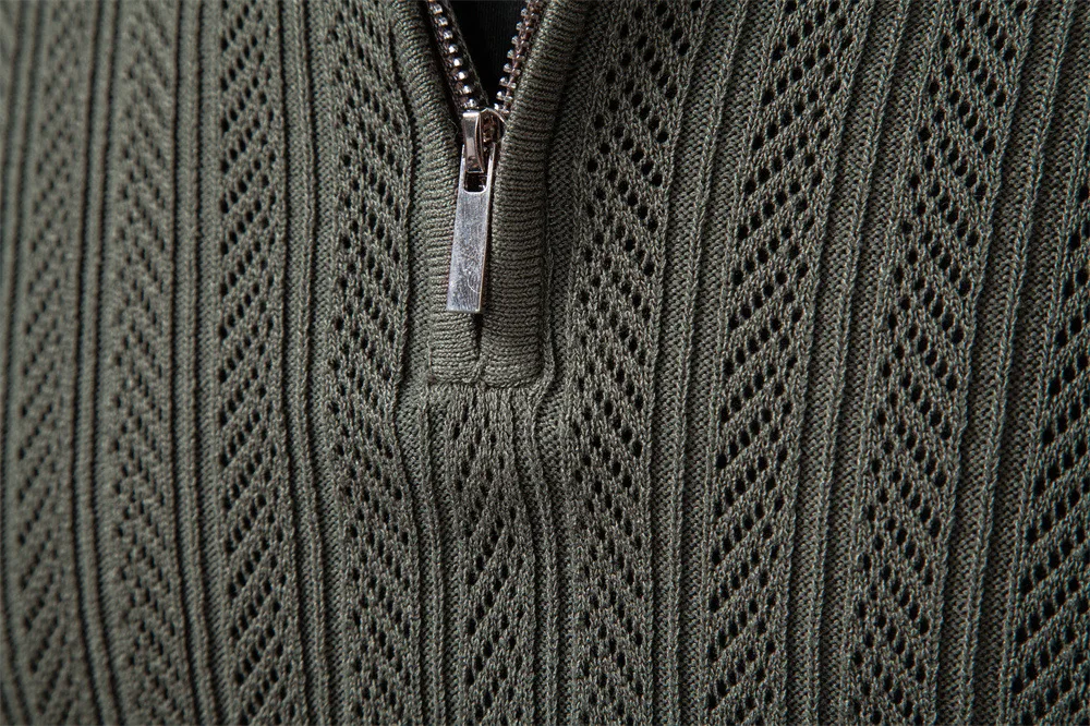 Neue Herbst und Winter männer Pullover Langarm Gestrickte Pullover Halb Zipper Business Casual Dünne Pullover – Detail 9