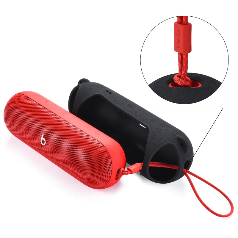 Silicone Travel Protective Carrying Case with Shoulder Strap for Wireless Bluetooth Speaker