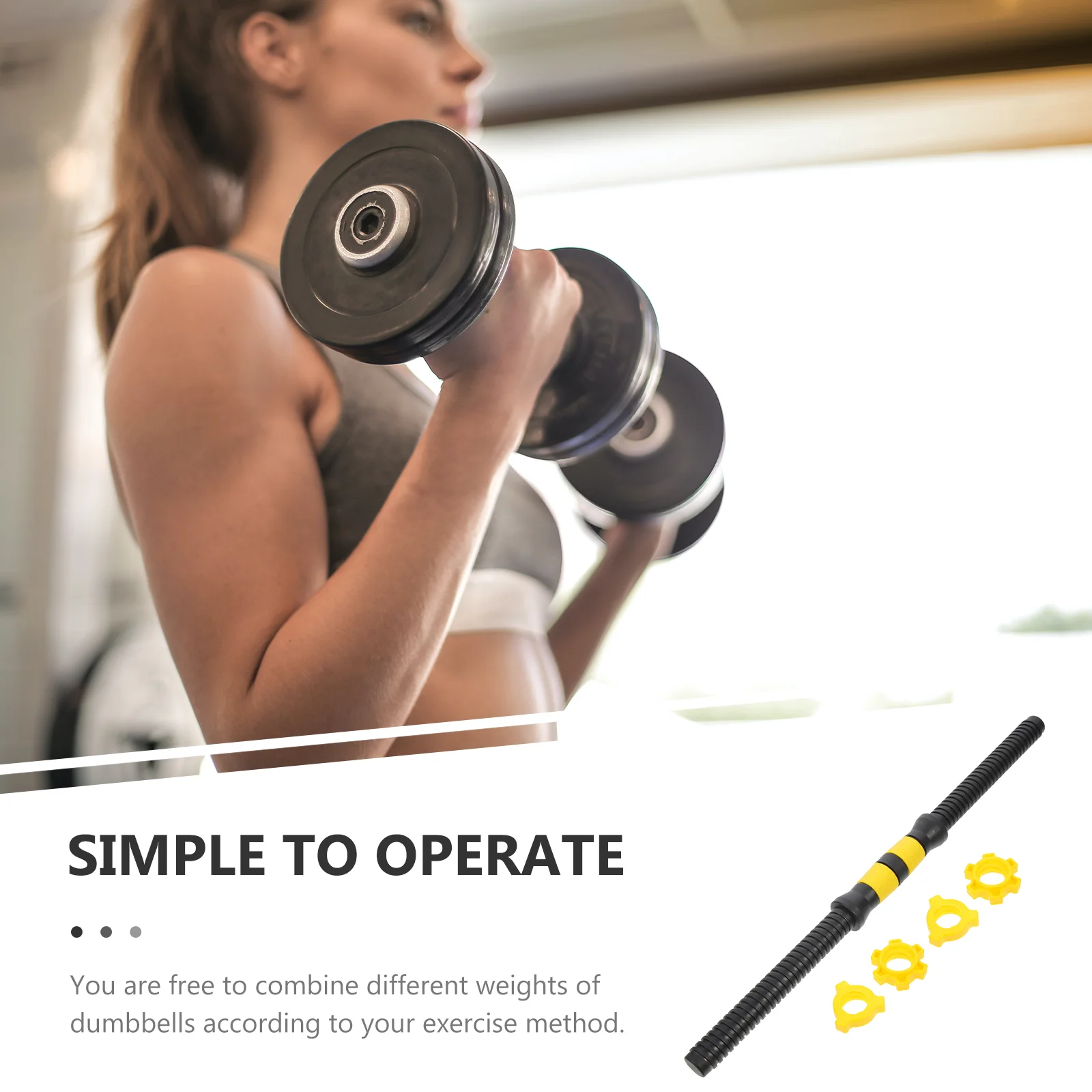 Dumbbell Bar Set Connecting Rod Barbell Connector Weightlifting Equipment Dumbbells Set Hand Dumbbells Barbells Dumbbell