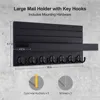 Wood Key Holder Wall Mount Entryway Key and Mail Holder with 7 Sturdy Hooks for Sunglasses Dog Leash Decorative Wall Shelf 4