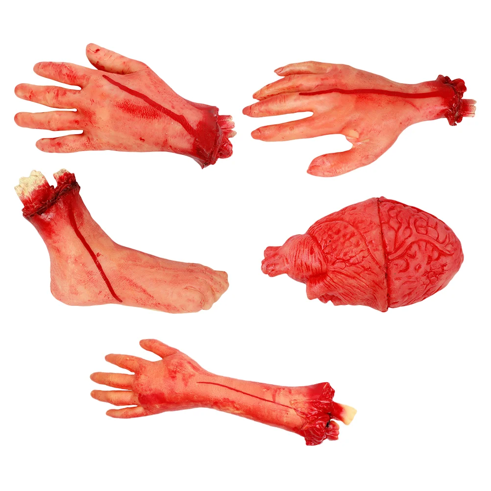 

Severed Limbs Props Hand Halloween Body Parts Heart Fake Human Broken Scary Decorations Hands Accessories Ornaments