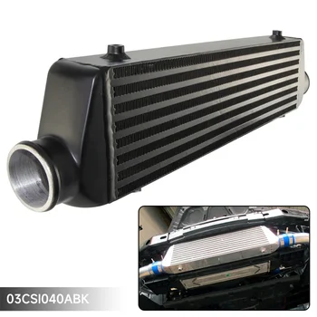Black/Silver Universal Bar&Plate Front Mount Intercooler 550*140*64 FMIC 2.5" In/Outlet 1