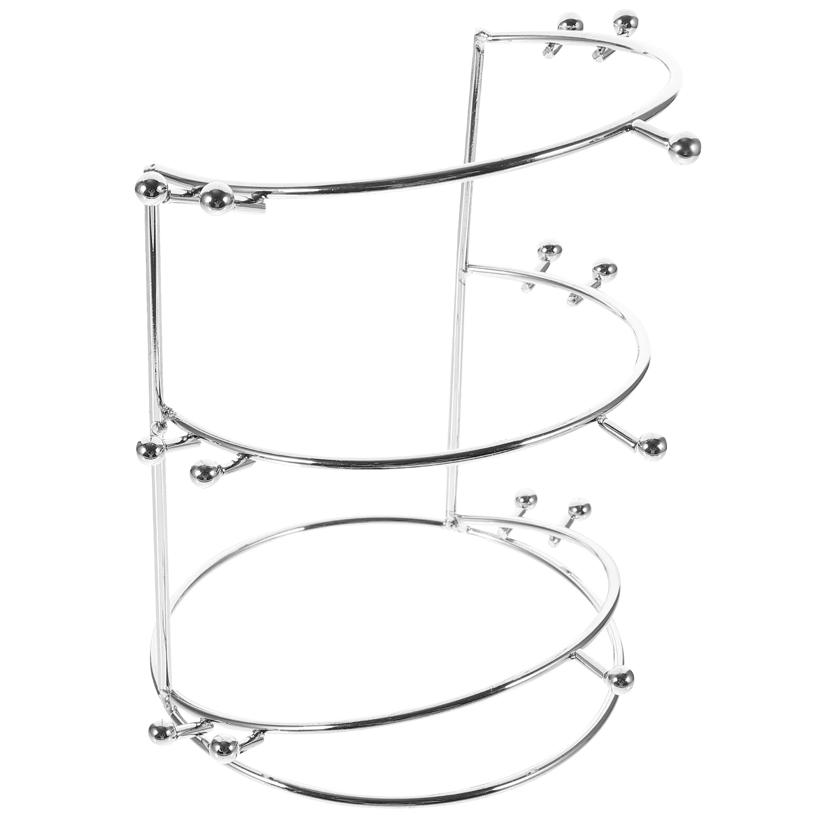 

Tiara Crown Display Stand Three-Tier Rack Jewelry Holder Headband Hairband Headpiece Organizer Silver