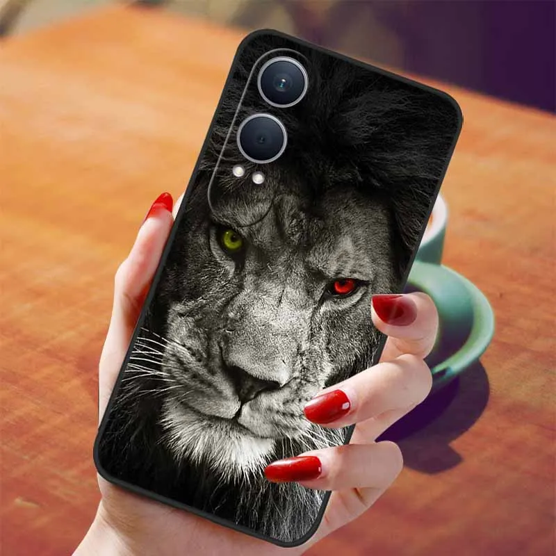 Oneplus Nord CE4 Lite Black TPU Silicone Soft Case with Wolf Design