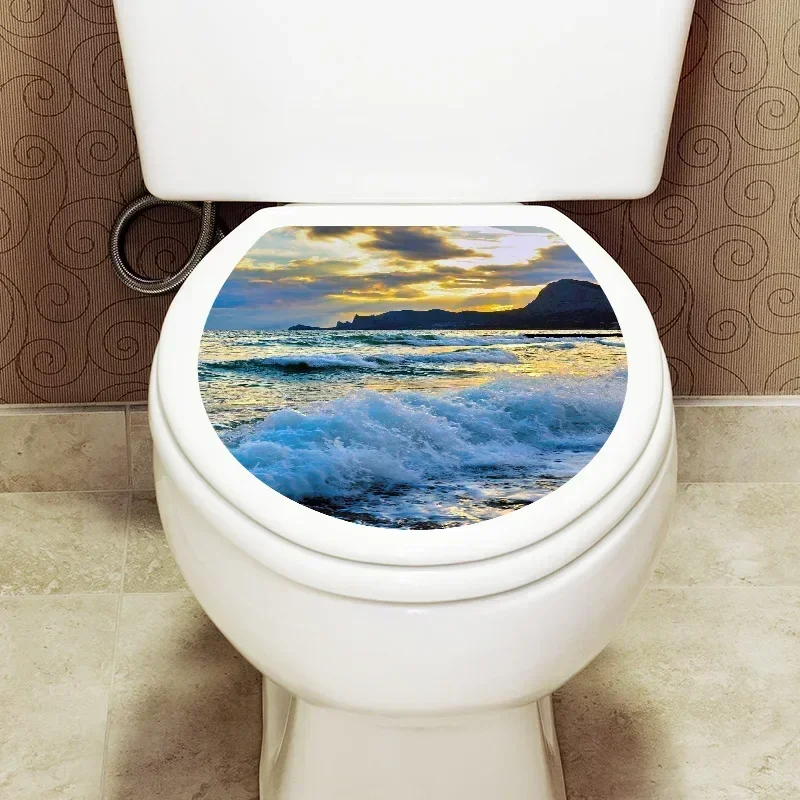 Undersea Animal Pattern Wall Sticker Bathroom Toilet Sticker Wc Self Adhesive Mural Beautify Sealife Home Decoration Decals