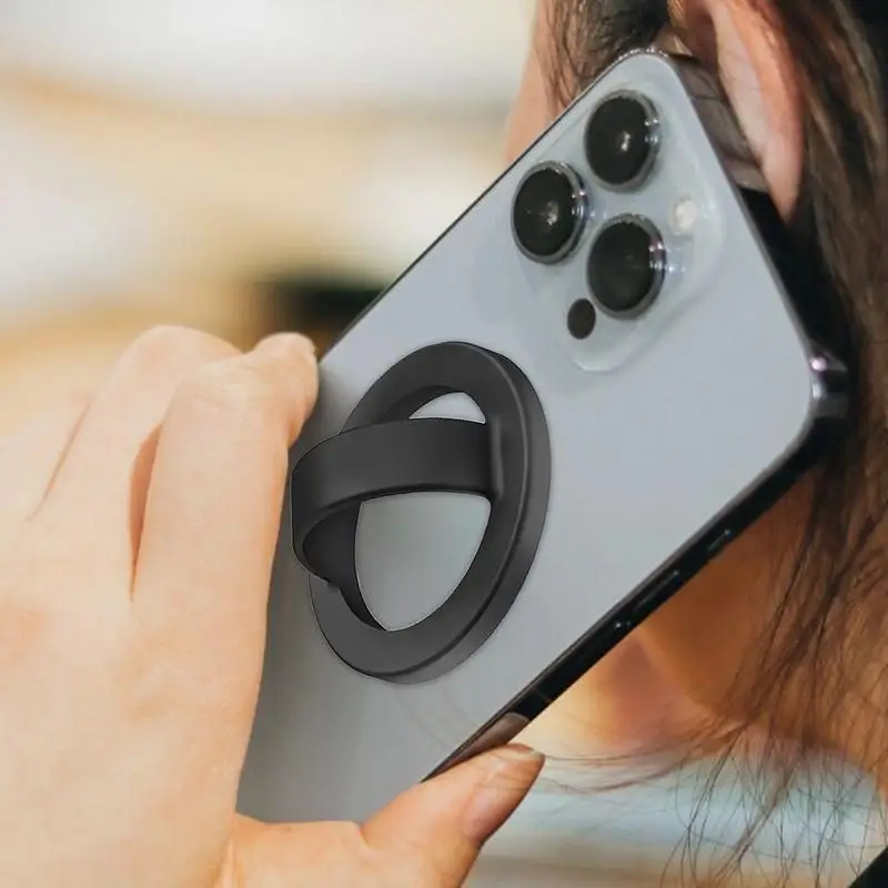 Magnetic Phone Ring Holder Magnetic Ring Phone Grip Stand Liquid Silicone Phone Mount With Finger Strap Magnetic Phone Grip
