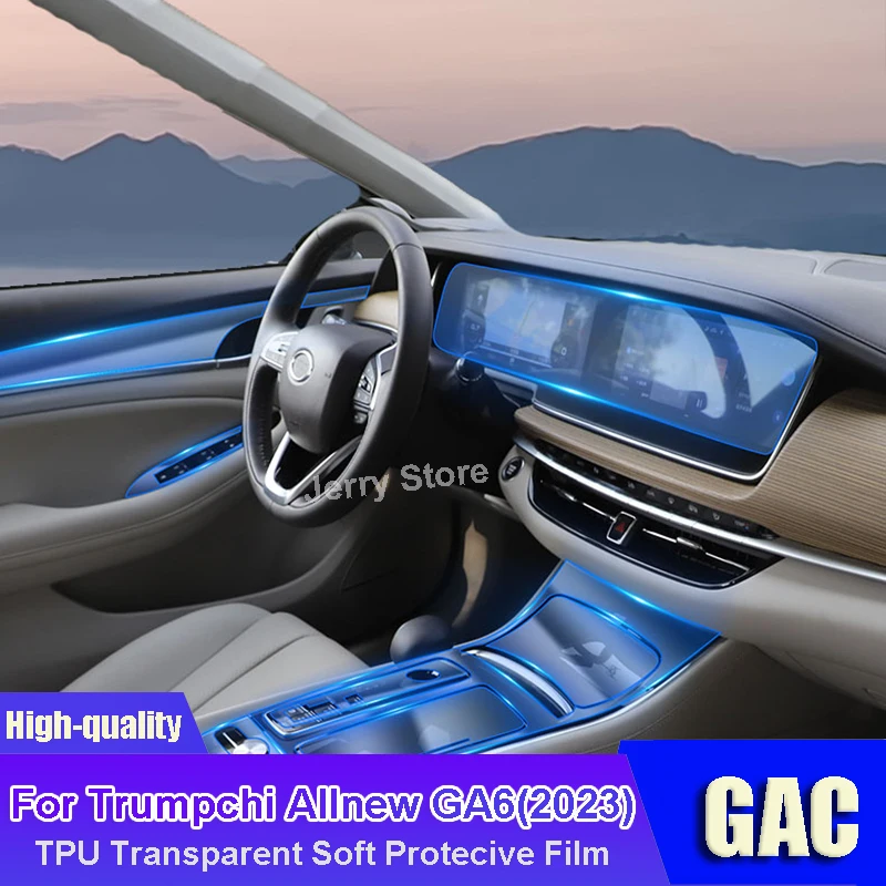 

For GAC Trumpchi Allnew GA6 (2023) Car Interior Center Console Transparent TPU Protective Film Anti-scratch Repair Car Stickers