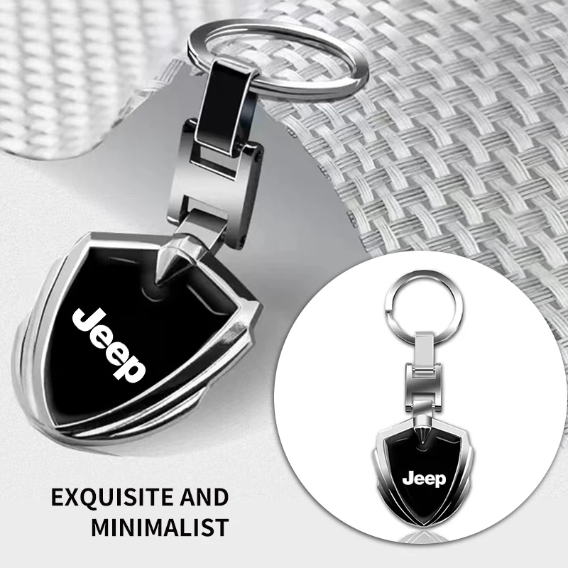 Fashionable 3D Metal Car Key Rings Keyring Keychain For Jeep Renegade Wrangler Gladiator Grand Cherokee Compass Accessory