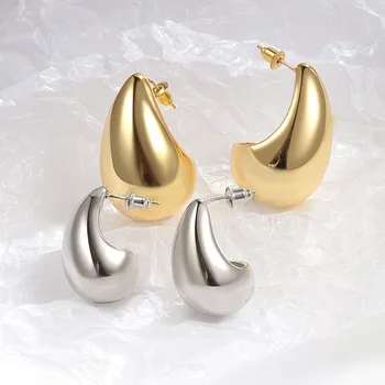 BF CLUB 925 Sterling Silver  Earrings For Women Trendy Waterdrop Gold Sim Earring Jewelry Prevent Allergy Party Accessories Gift