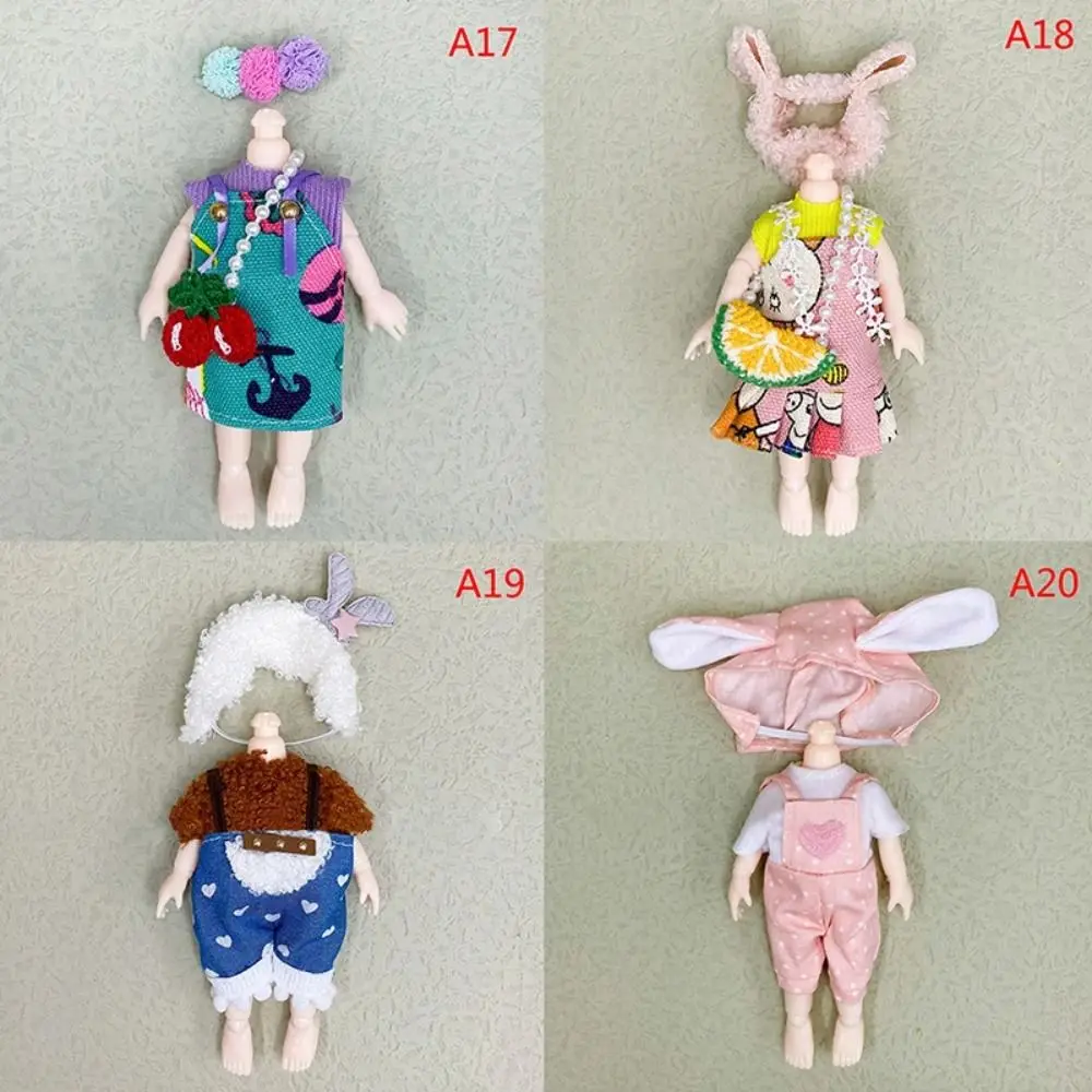 1set Fashion Bjd Doll Winter Dress Up Doll Clothes Set Suitable for 16-17cm Ob11 Dolls DIY Doll Accessories 3