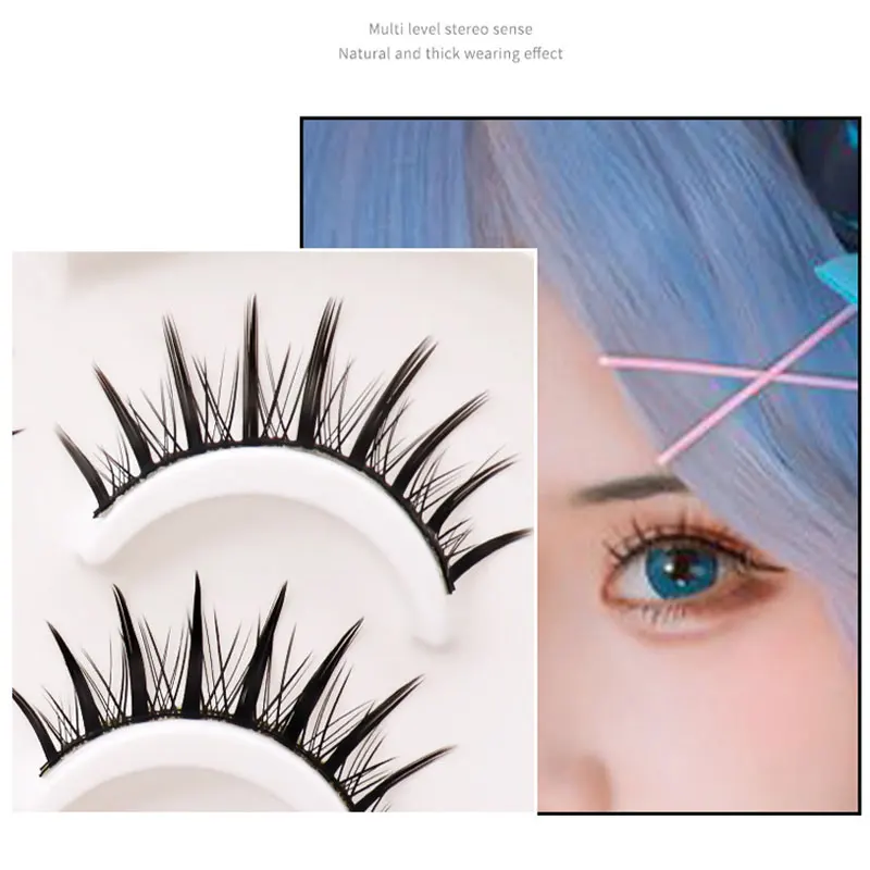 HANDAIYAN Manga Lashes 4 Pairs Wispy Cosplay Japanese Anime Handmade Natural Long Thick Curling Eyelash Extension Makeuptool -Outlet Maid Outfit Store S17df0868c0234ac3807e87fca4293ca3o.jpg