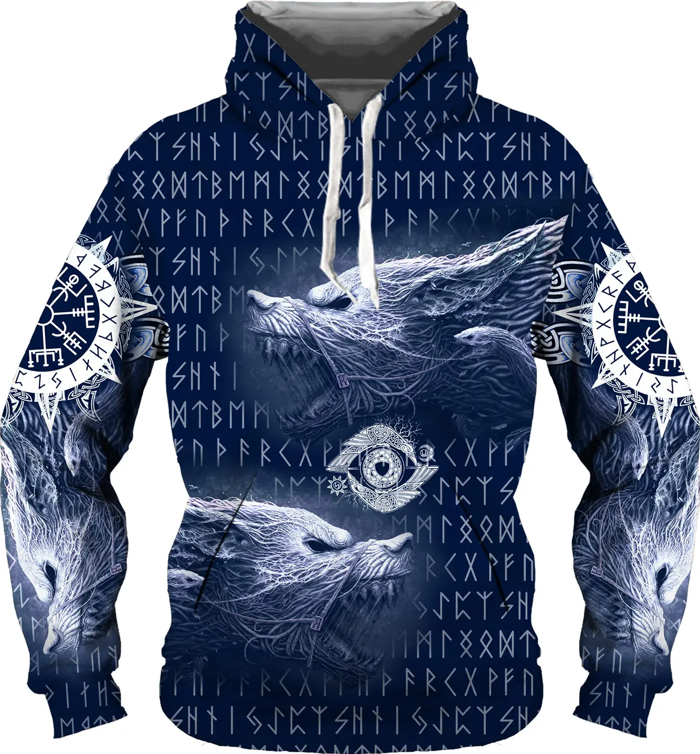 Felpa Con Cappuccio Unisex Con Stampa 3D Vichinga – Giacca Con Cerniera E Tatuaggio Nordico – Comoda Per Uomo E Donna