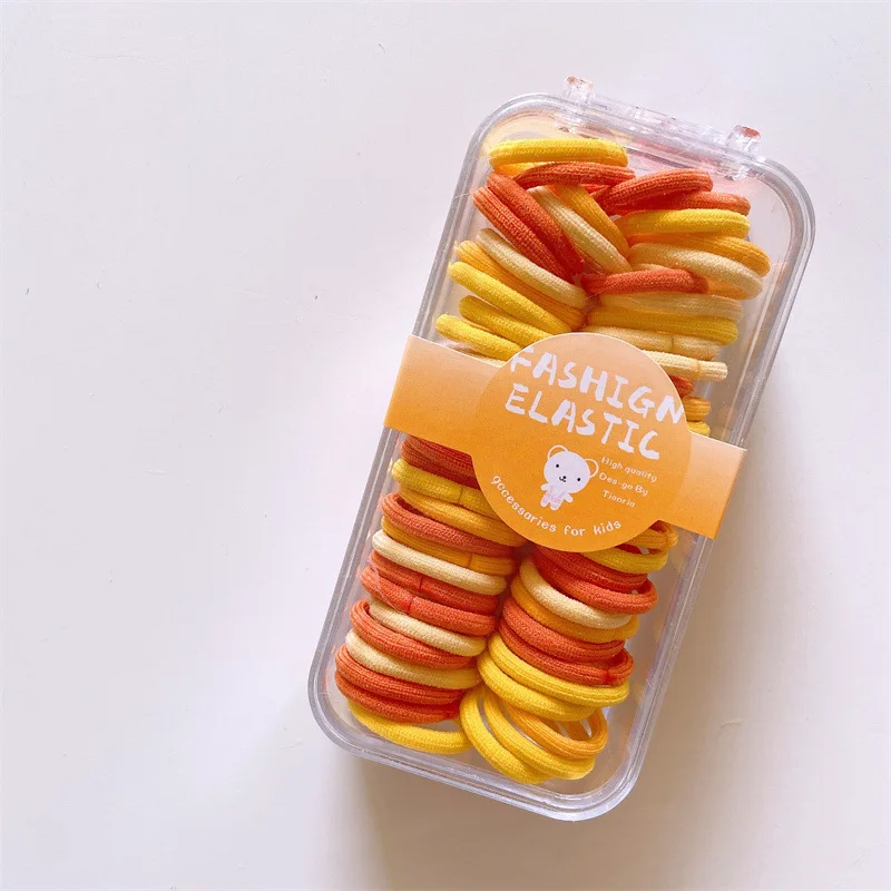 haargummi mädchen 60 teile/satz Mädchen Daumen Haar bänder Boxed Kopf Seil elastische Gummibänder kleine Haar gummi haarschmuck mädchen für Kinder Baby – Detail 8