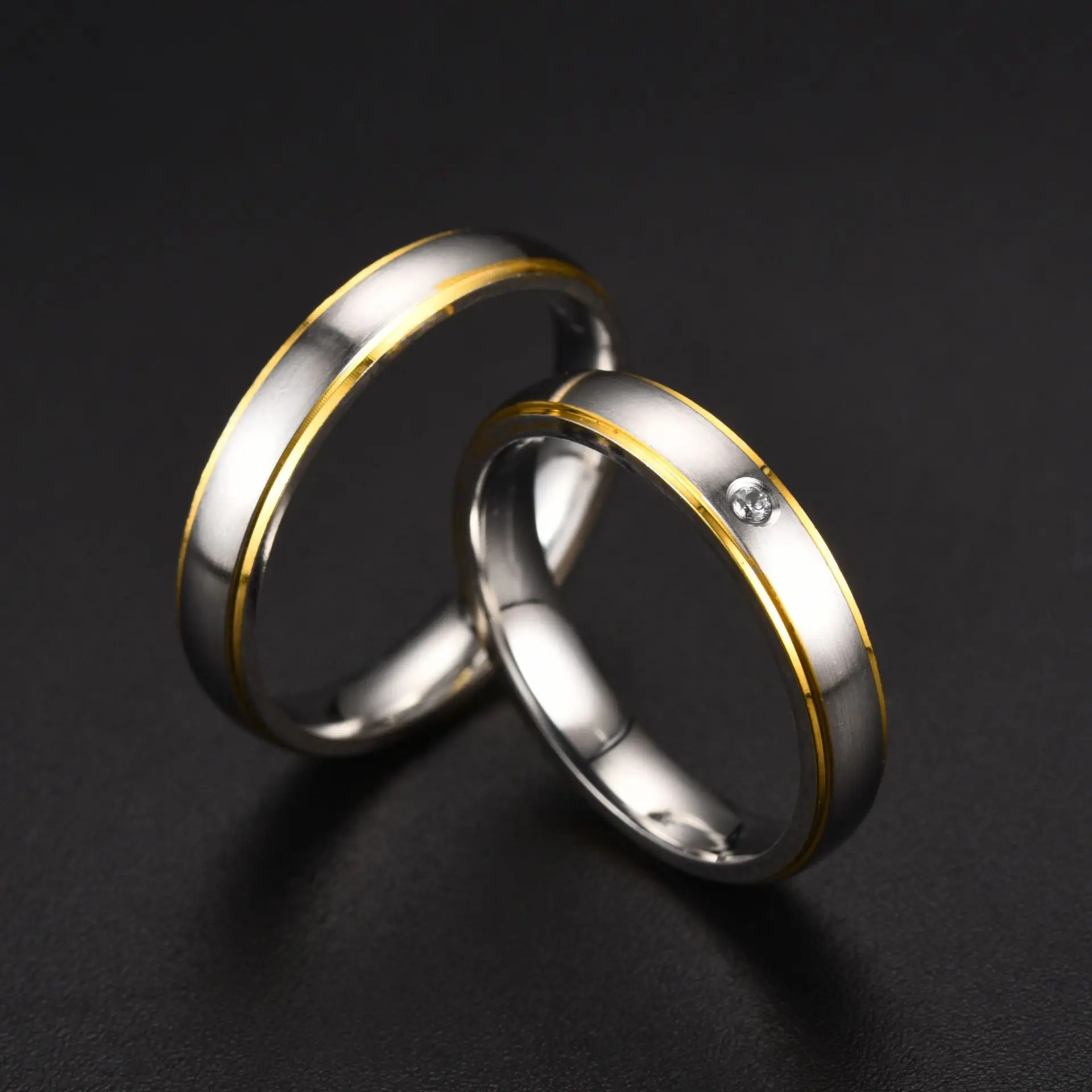 Titanium Steel Zircon Couple Ring For Women Men Jewelry Accessories wedding rings jewelry rings ring jewelry couple rings Size5-13
