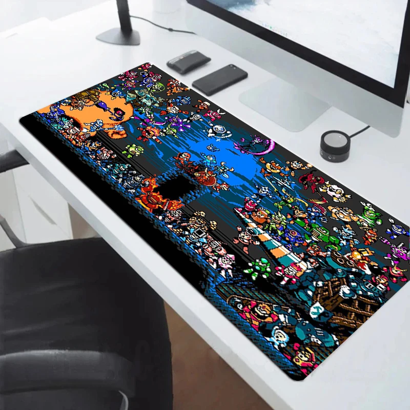

Mega Man Mousepad Gamer 900x400 Rubber Xxl Mouse Pad Gaming Non-slip Rockman Office Accessories for Desk Mat Cabinet Keyboard Pc
